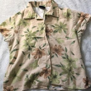 floral button down top